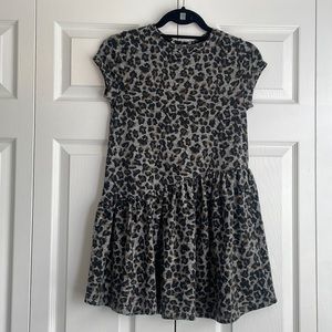Zara girls dress gray leopard print size 11/12